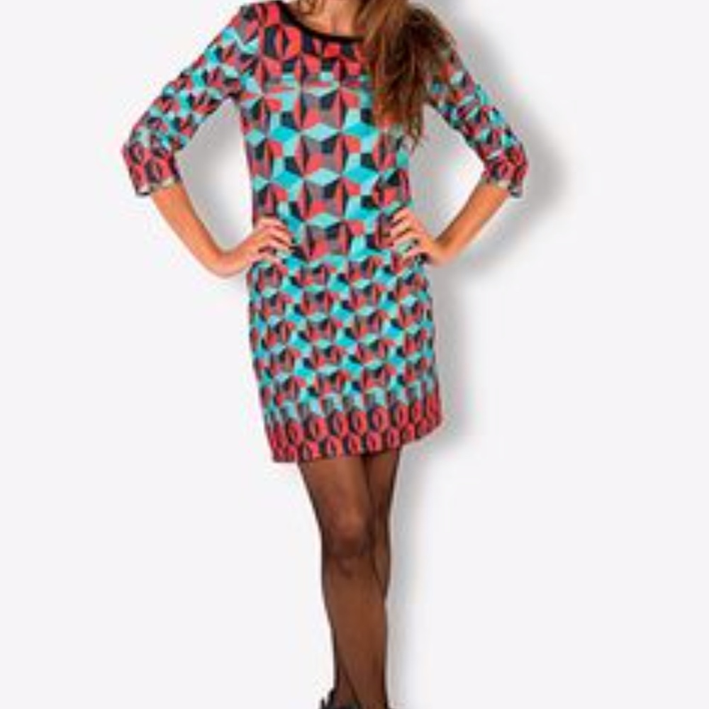 Geometric print dress